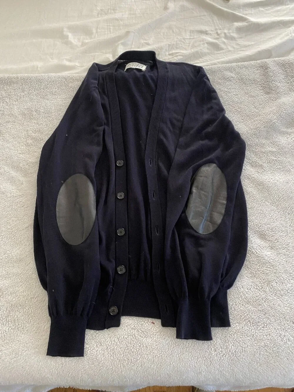 Maison Margiela Elbow Patch Cotton Cardigan